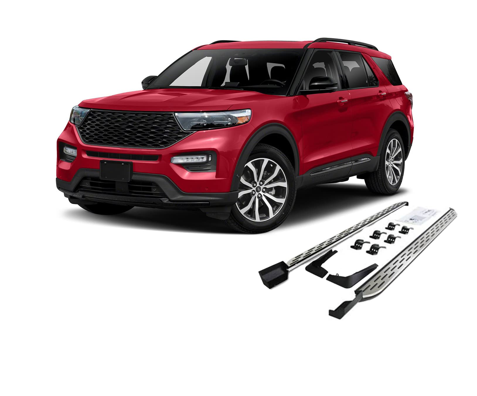 OEM Replica Black Horse Running Boards Aluminum Compatible with 2020-2024 Ford Explorer-RFOEX-20
