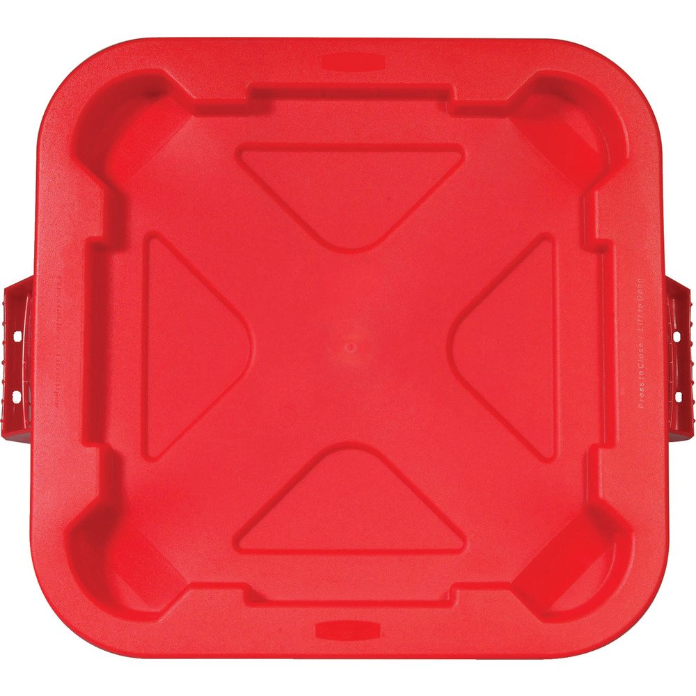 Rubbermaid Brute Commercial Products Square Snap Lock Lid, Red, Compatible with The Rubbermaid Heavy Duty 40-Gallon Garbage Bins