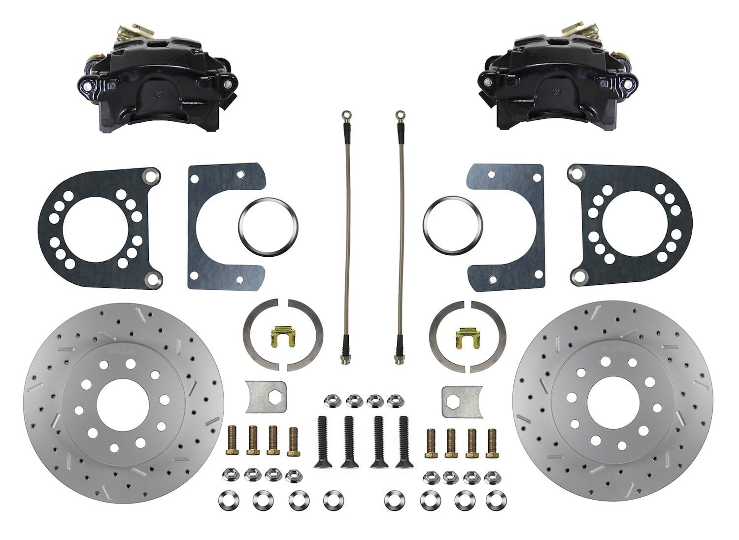 MaxGrip XDS Rear Disc Brake Conversion Kit - Black Powder Coated Calipers - Ford 9in Large bearing