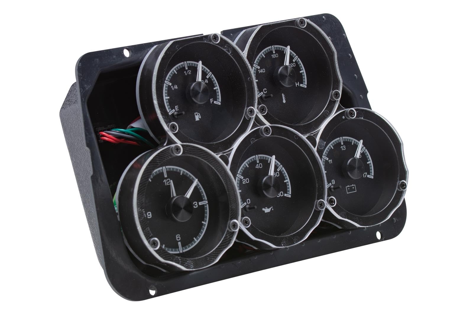 Dakota Digital HDX-68C-VET-K Analog Gauge System Compatible with 1968-77 Chevy Corvette Black Alloy