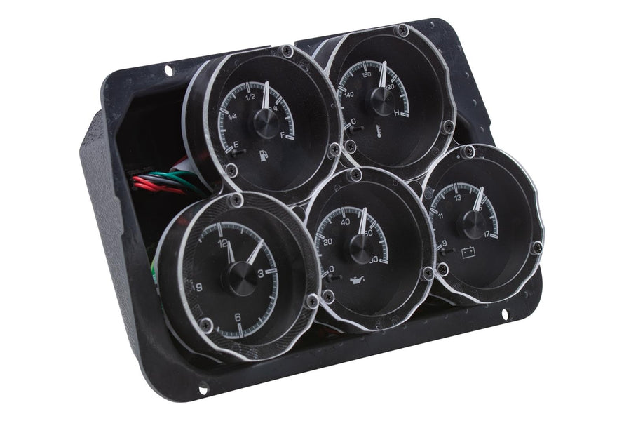 Dakota Digital HDX-68C-VET-K Analog Gauge System Compatible with 1968-77 Chevy Corvette Black Alloy