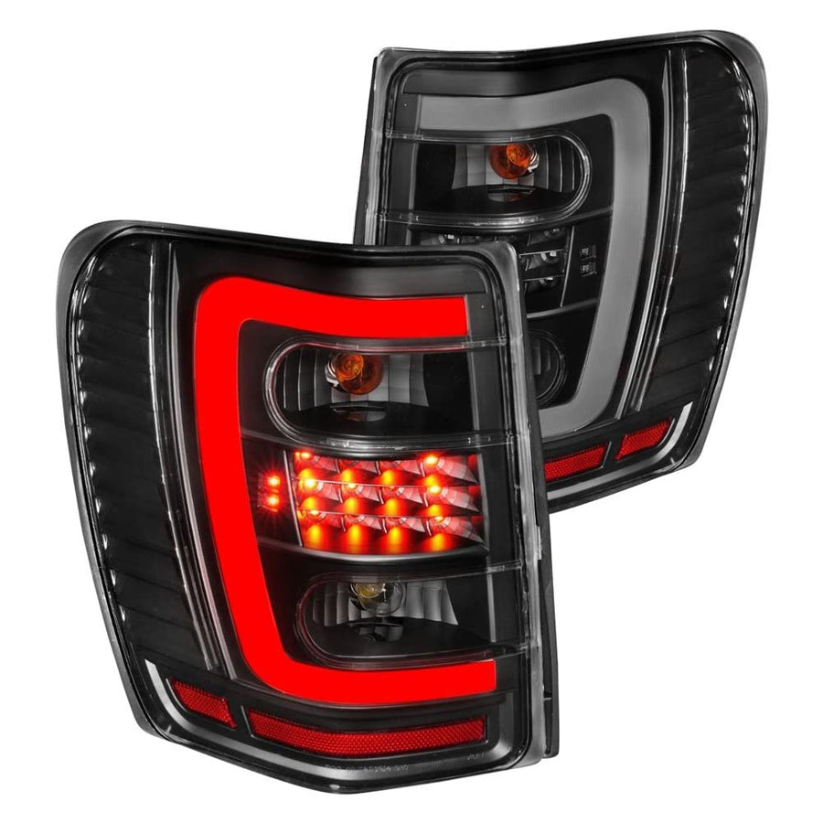 1999-2004 Jeep Grand Cherokee ANZO LED Tail Lights w/Light Bar Black Housing Clear Lens (311394)