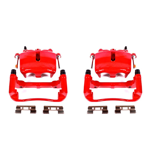 Power Stop S4974 Front Pair of High-Temp Red Powder Coated Calipers For Ford F-150 2005-2008, Lincoln Mark LT 2006-2008 [Model Specific]