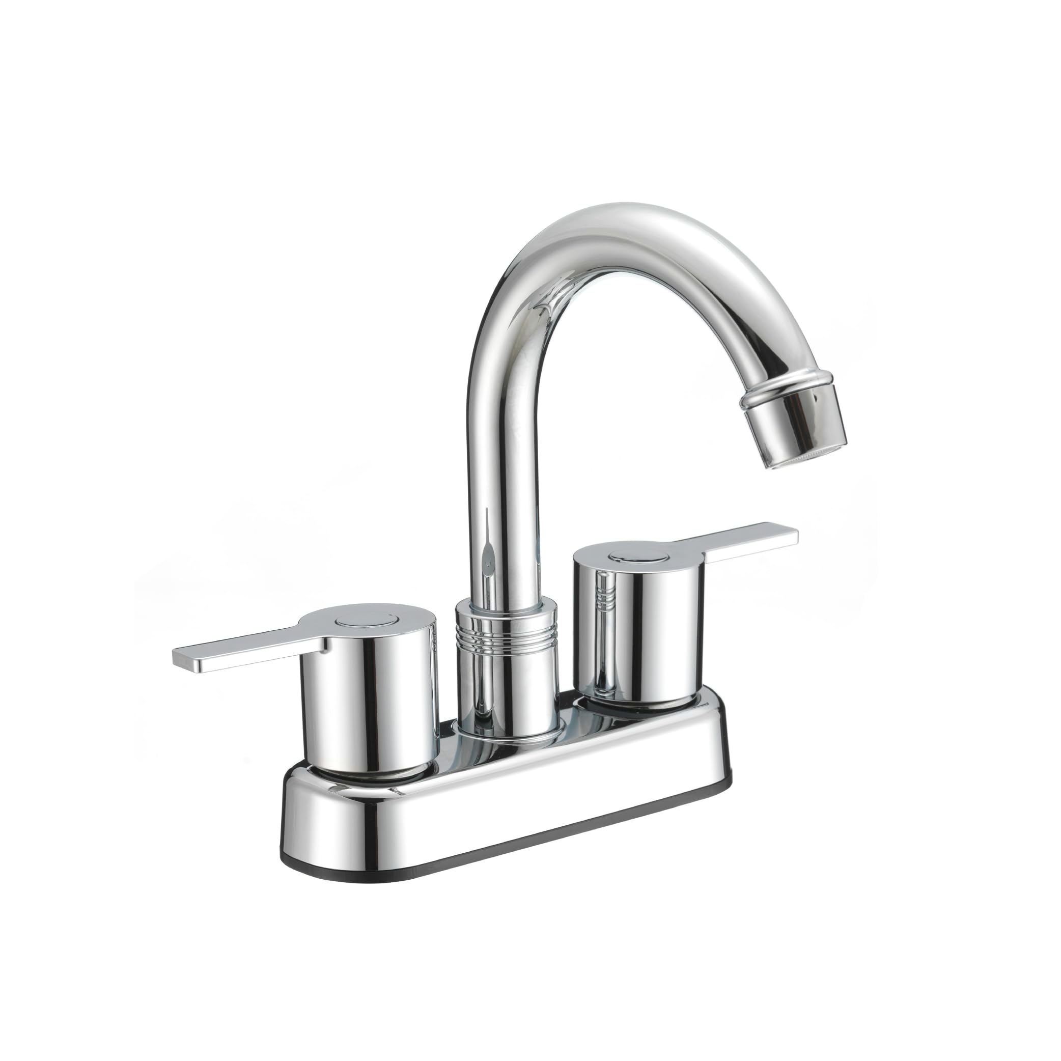 Dura Faucet Modern (DF-PB155M-CP) RV Bathroom Faucet with Dual Levers – Chrome Polished 4-Inch Center Set, High-Arc Spout, Easy 2-Hole Installation – Lightweight, Lead-Free, and Washerless Design