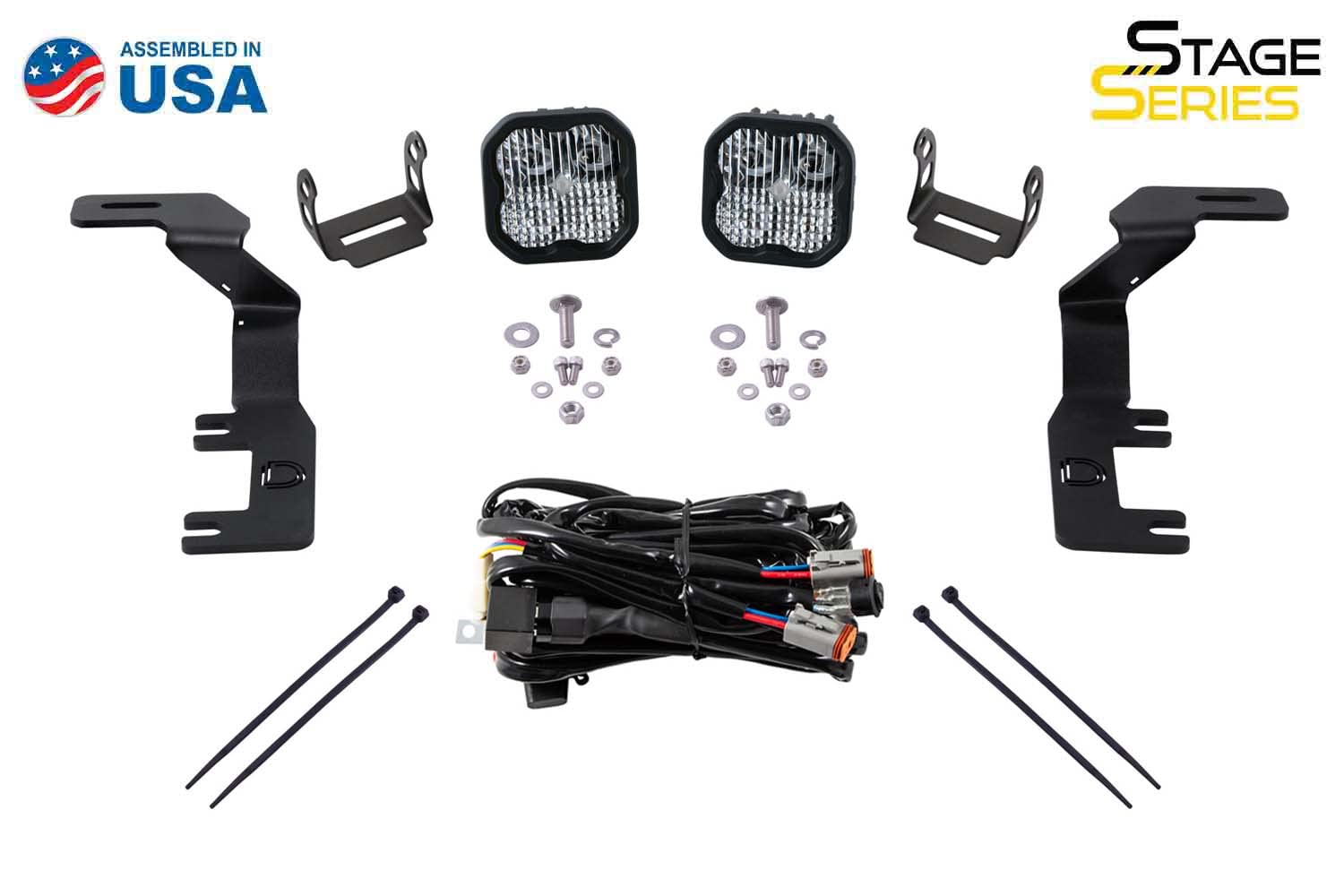 Diode Dynamics Backlit Stage Series Ditch Light Kit compatible with GMC Canyon 2015-2022, SS3 Pro Yellow Combo