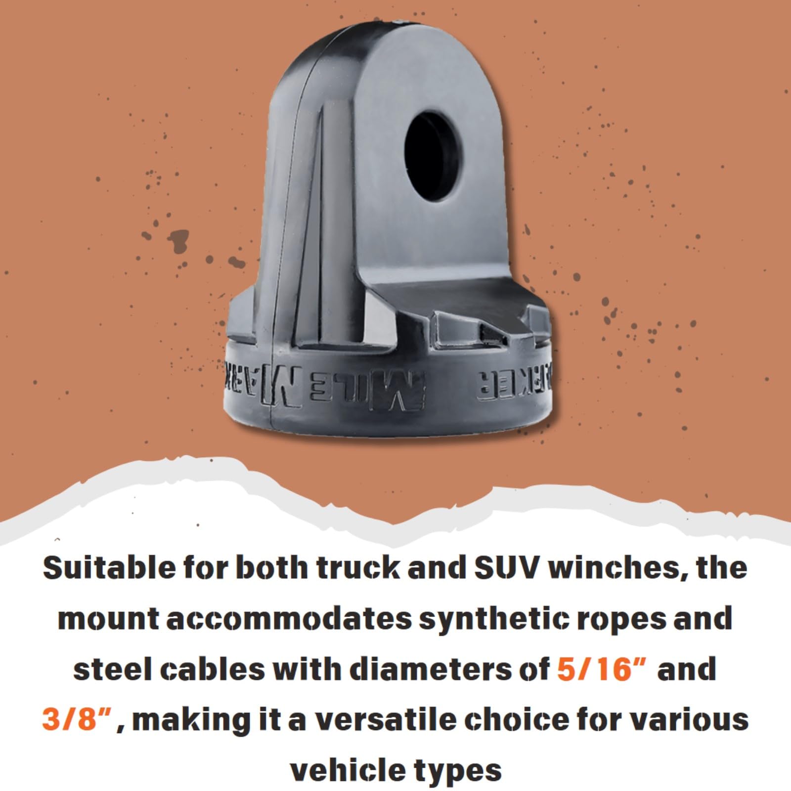 Winch Shackle Mount Mile Marker 60-12166 - Fits Mile Marker Winches - Versatile Quality - Works with Roller Fairlead & Hawse Fairlead - Replaces Conventional Winch Hook - Easy Installation & Removal