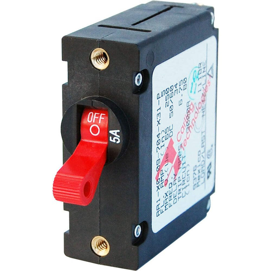 A-Series Blue Sea Systems Red Toggle Circuit Breaker - Single Pole 5A