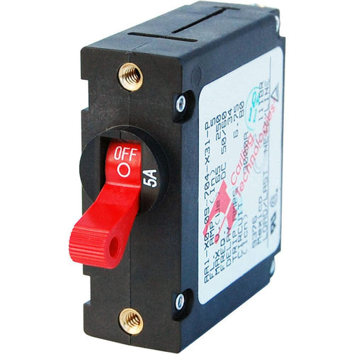 A-Series Blue Sea Systems Red Toggle Circuit Breaker - Single Pole 5A