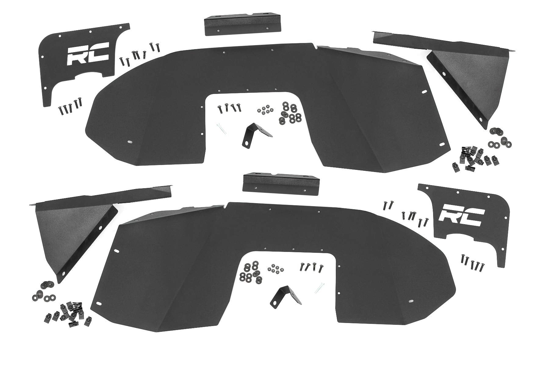 Rough Country Inner Fenders Front for 2018-2023 Jeep Wrangler JL - 10497A Black