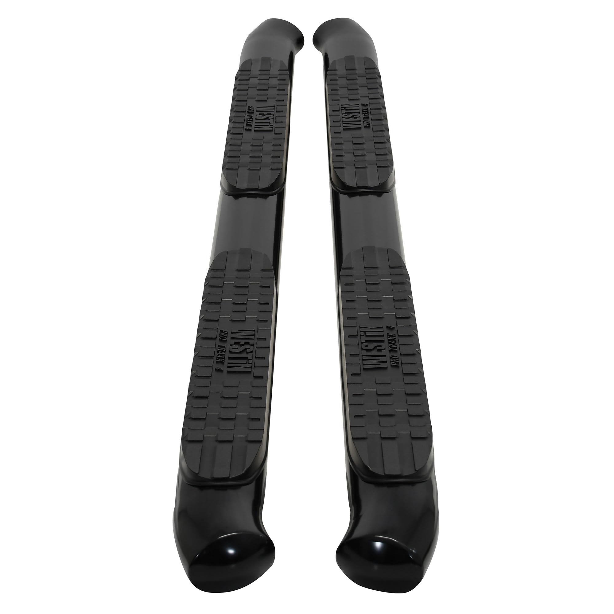 4in PRO TRAXX Oval Nerf Step Bars Black