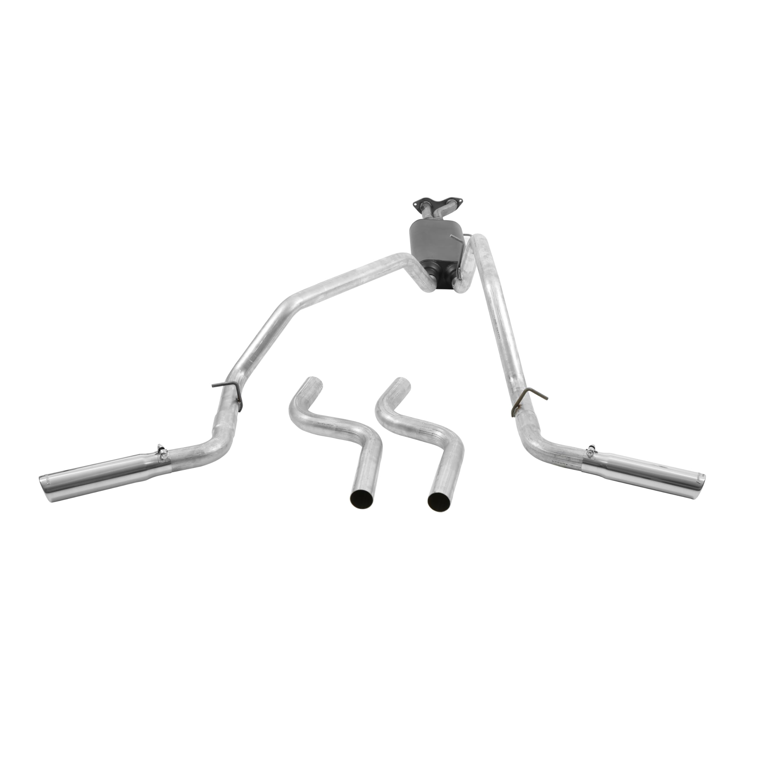 American Thunder Flowmaster 17468 Cat-Back Exhaust Kit Dual 2.5 Inch Aluminized Steel 3 Inch Stainless Steel Tips Compatible with 1996-1999 Chevy Silverado GMC Sierra 1500 5.7L Standard Cab Short Bed