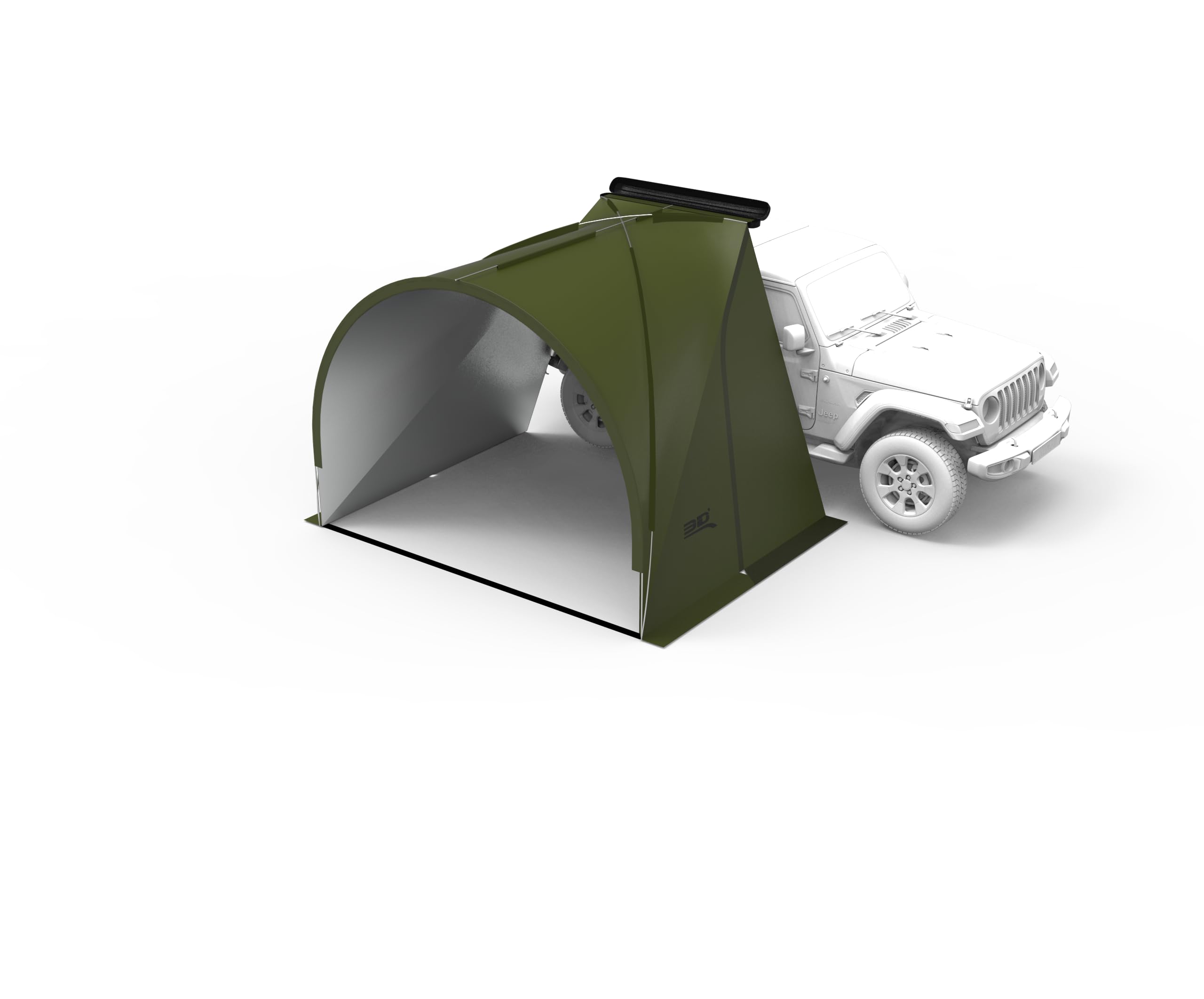 3D Car Side Modular Awning Tent (Army Green), Waterproof UPF50+, Wind Resistant Lightweight Dual-Mode Shelter with Aluminum Frame, Easy to Set up for Outdoor Camping and Travel, SUV, Truck, Van, RV