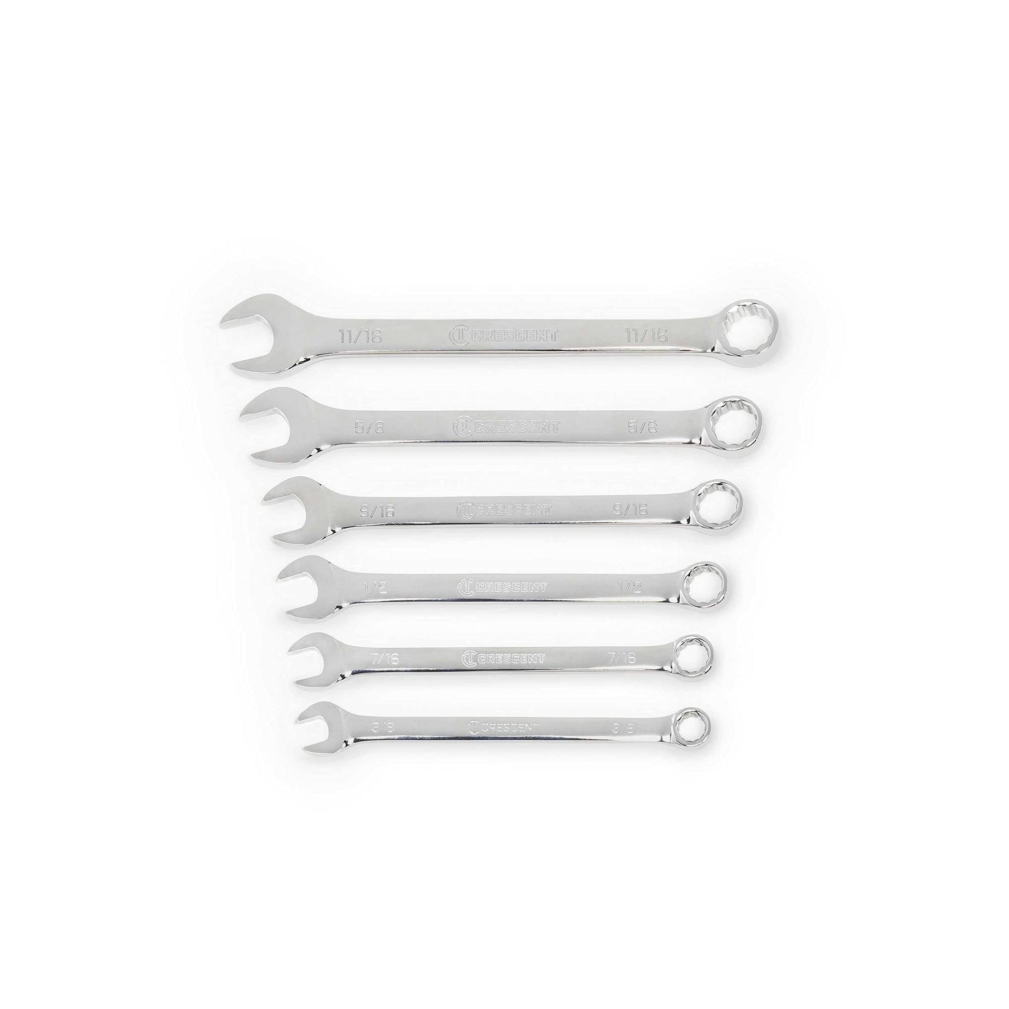 6 Piece Crescent 12 Point SAE Combination Wrench Set - CCWS0-05