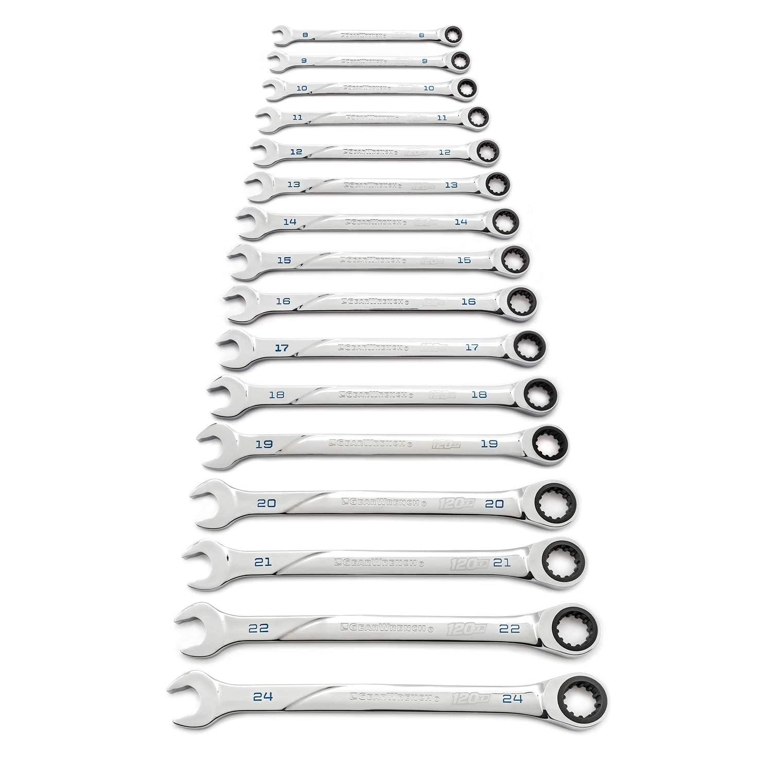 16 Pc. GEARWRENCH 120XP Universal Spline XL Ratcheting Combination Metric Wrench Set - 86427