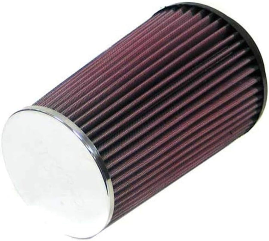 High-Flow K&N Original Lifetime Universal Clamp-On Air Filter: High Performance, Premium, Washable: Flange Diameter: 4 In, Filter Height: 8 In, Flange Length: 0.625 In, Shape: Round Tapered, RC-4580