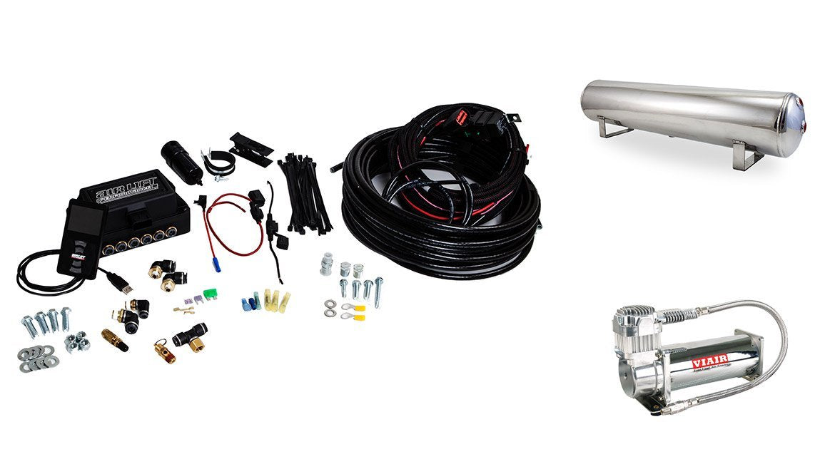 Performance AIRLIFT 27787 3P (3/8" Air Line, 4 Gallon 5-Port Lightweight Polished Al