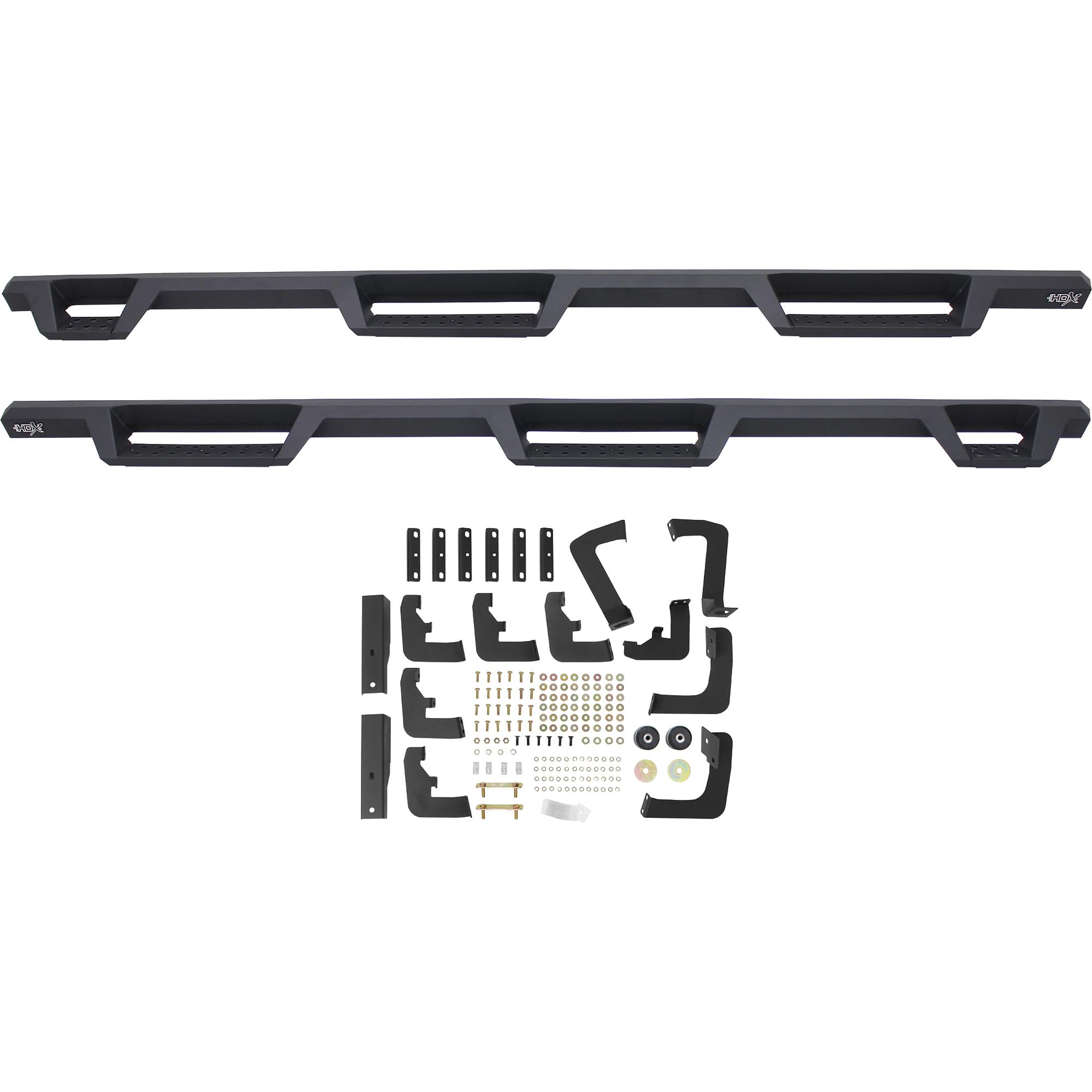 Westin HDX 56-534025 Drop Wheel to Wheel Nerf Bars fits 2017-2022 F250 F350 Crew Cab 6'75" Bed Textured Black Pair