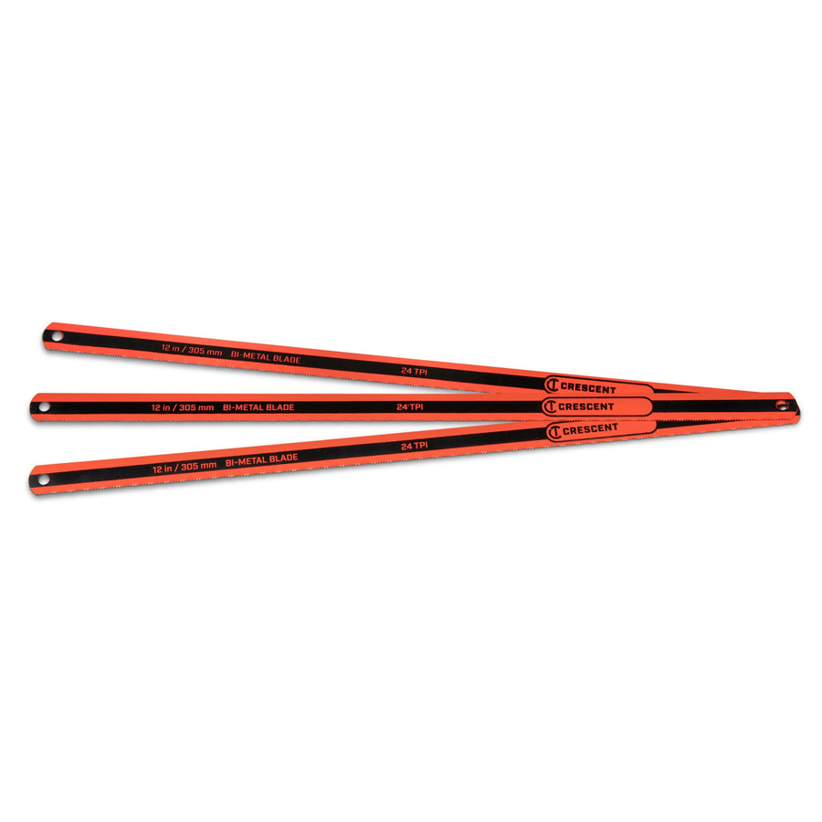 12" Crescent Tools Bi-Metal Hacksaw Replacement Blade, 24 TPI - 3 Pack | CRBB1203