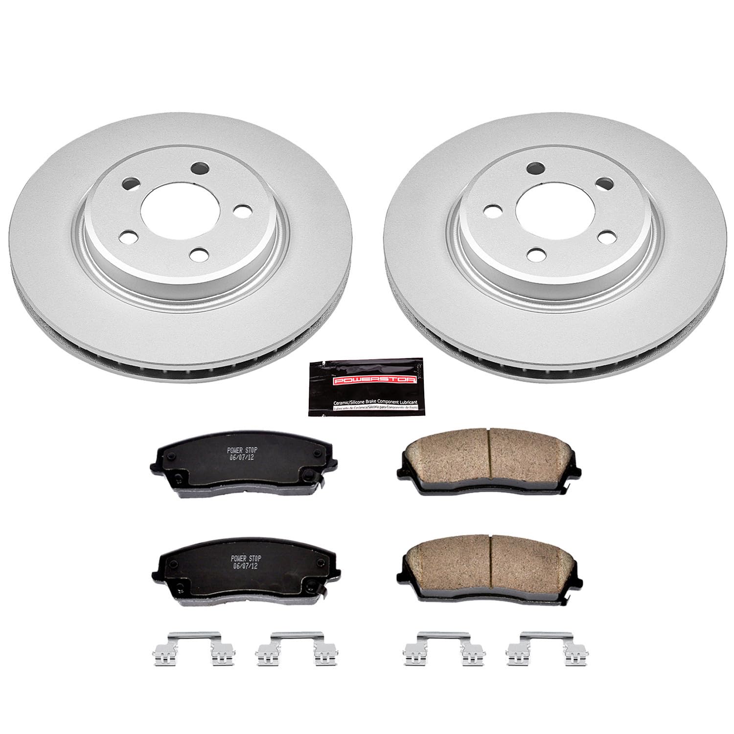 Coated Brake Rotor & Ceramic Brake Pads- front Power Stop CRK1714