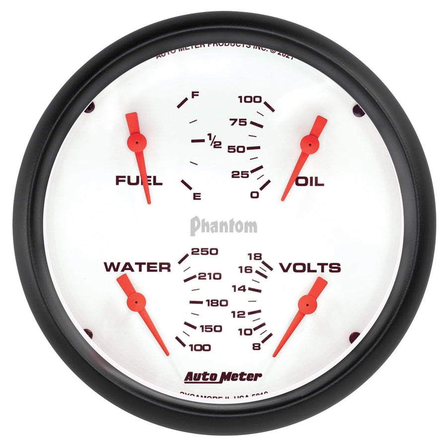 Gauge Auto Meter 5819, Quad, 5", 0Ωe-90Ωf, Elec, Phantom