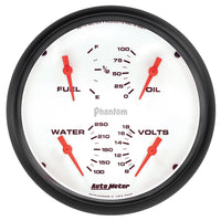 Gauge Auto Meter 5819, Quad, 5", 0Ωe-90Ωf, Elec, Phantom