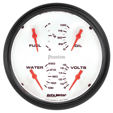 Gauge Auto Meter 5819, Quad, 5", 0Ωe-90Ωf, Elec, Phantom