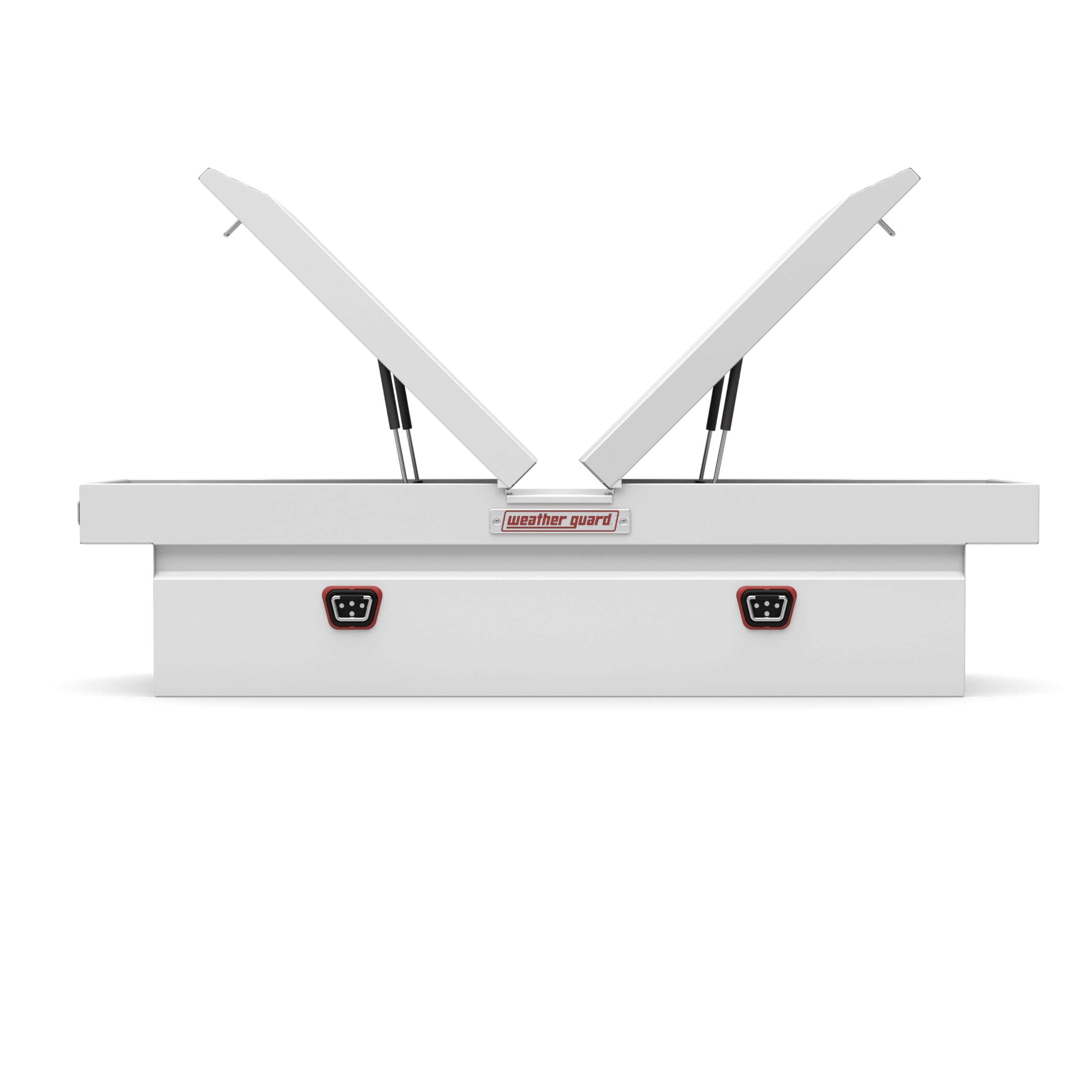 125-3-04 Weather Guard Steel Crossover Gull Wing Truck Tool Box, Standard Profile, Fits Full Size Trucks, 11.3 cu ft Storage Capacity (White)