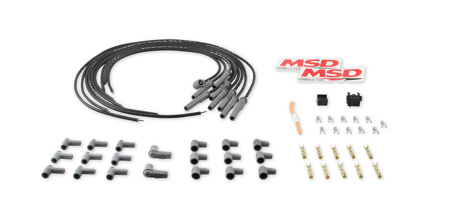 8-Cylinder MSD 31193 Black, 8.5mm Super Conductor Multi-Angle, Universal
