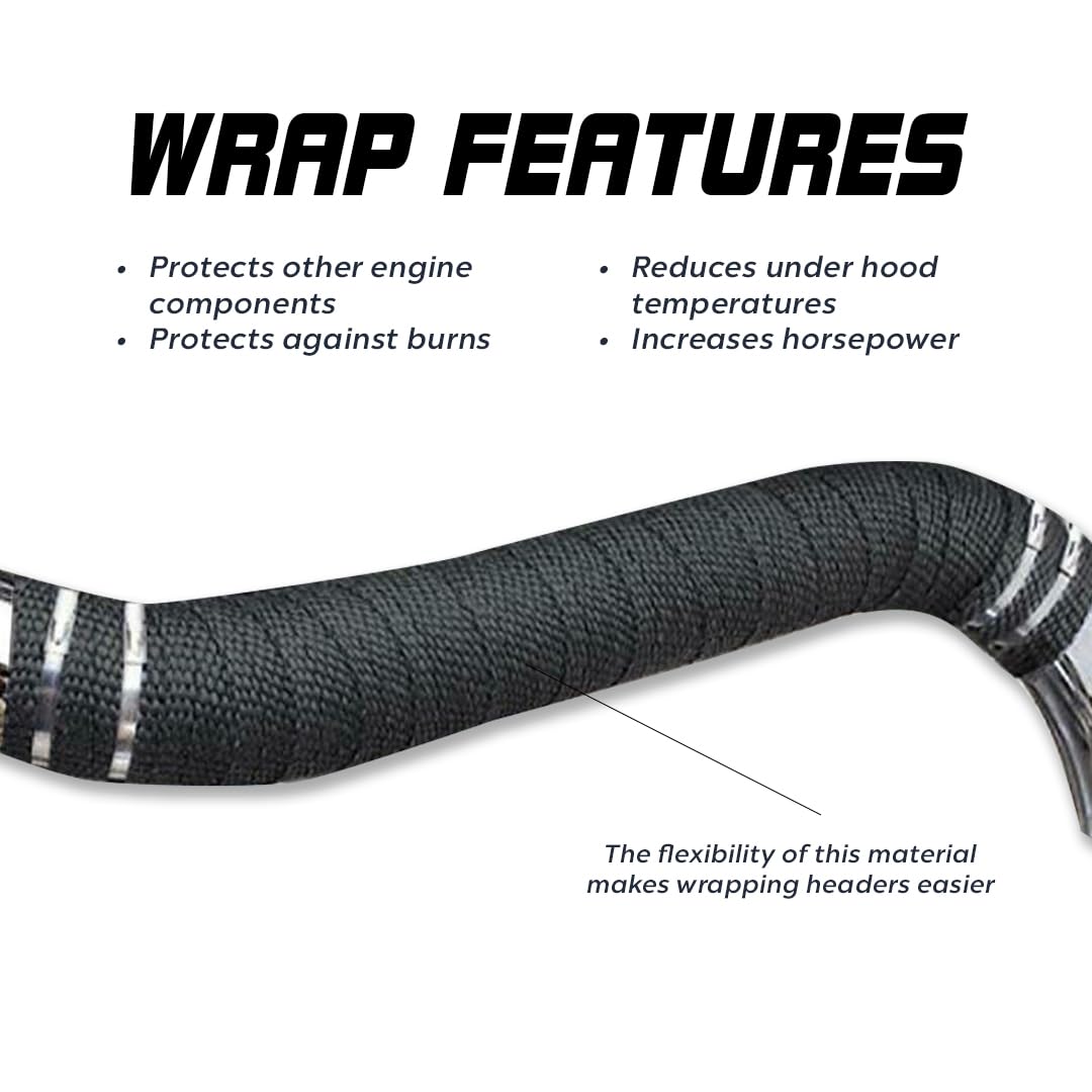 Header Wrap Prosport HEA-BLK DISCONTINUED- Black Fiberglass 50' roll w/5 s