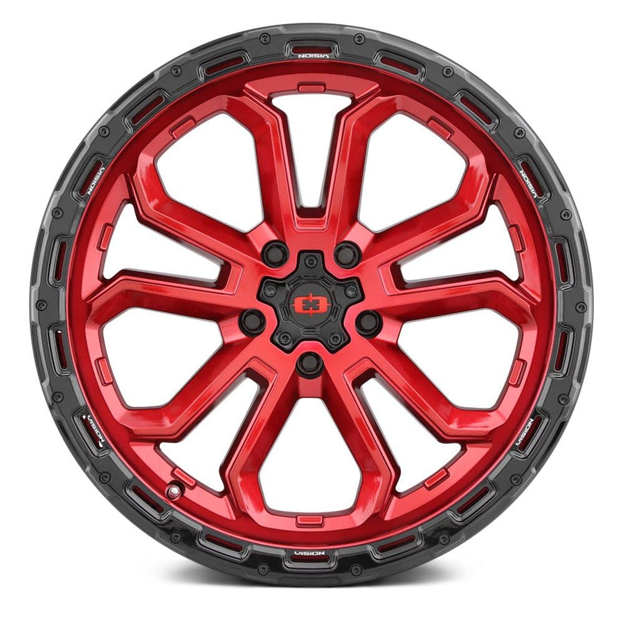 405 Vision Korupt 20x9 5x5.5" -12mm Red Wheel Rim 20" Inch