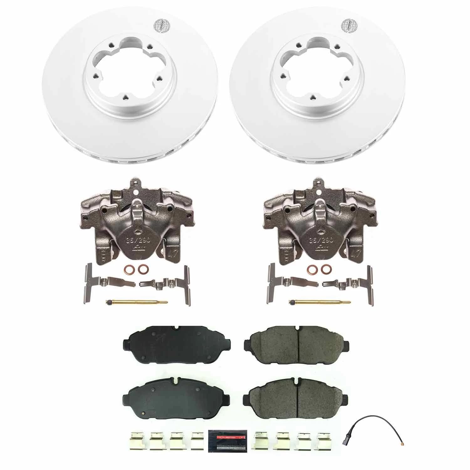 Power Stop KCOE6700 Front and Rear Autospecialty Caliper Kit- Brake Rotors, Brake Pads & Calipers For Mercedes-Benz CLK430 2000-2003 [Model Specific]