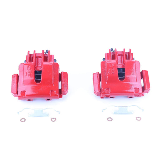 Power Stop Pair of High-Temp Red Powder Coated Rear Calipers For Ford Expedition 2003-2006, Lincoln Navigator 2003-2006 [Model Specific]