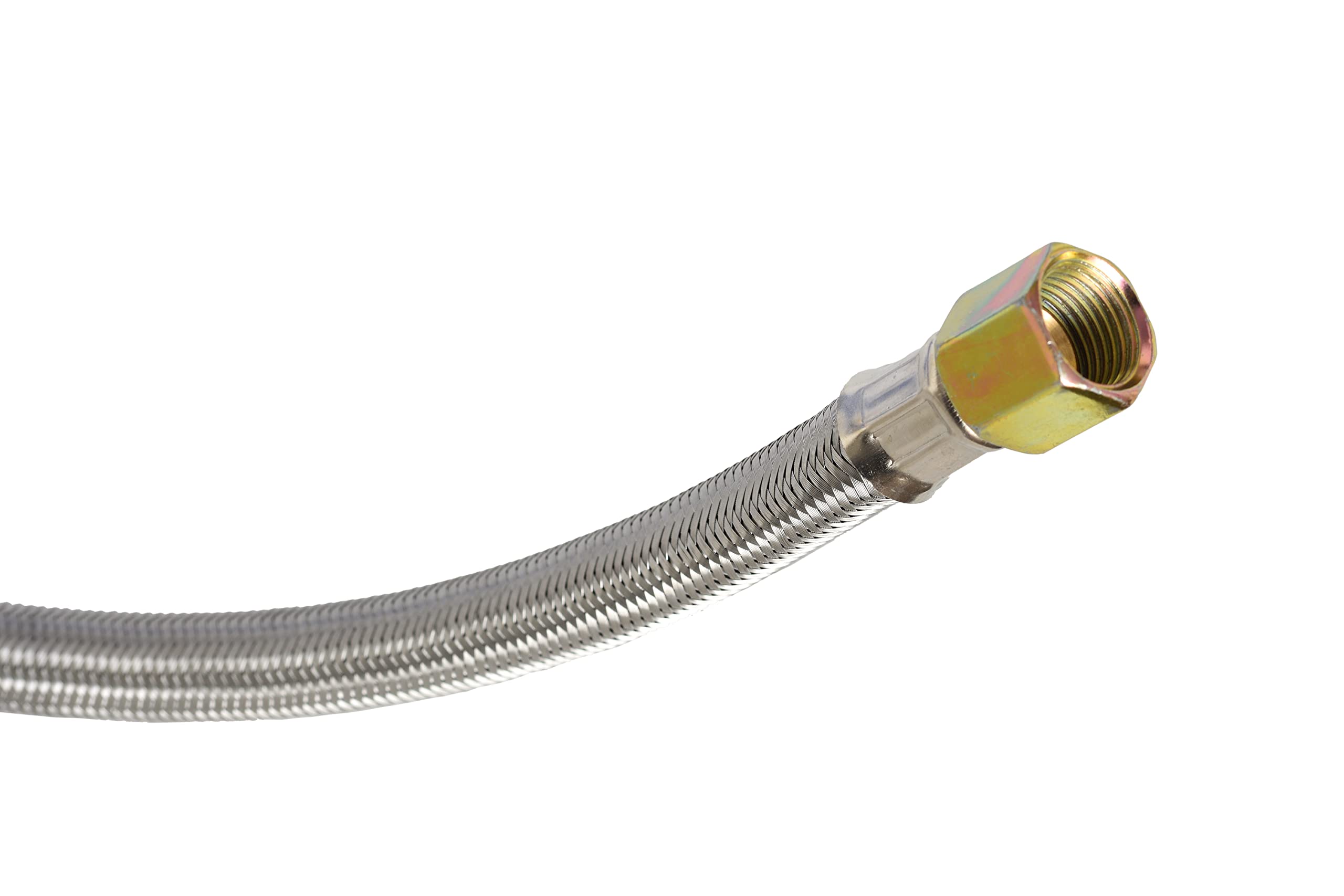 5-FT Flame King Universal QCC1 Low-Pressure Propane Regulator with Stainless Steel Braided Hose for Most LP Gas Grills, Heaters, and Fire Pit Tables, 3/8" Female Flare Nut