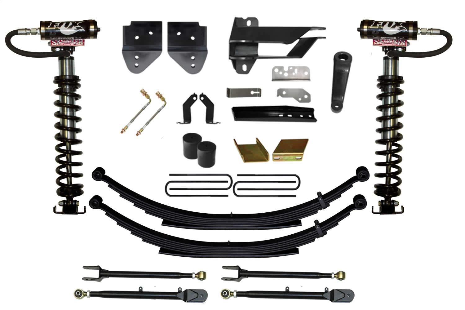 Skyjacker Suspension F17624LSKS Lift Kit w/Shock 6 in. Lift Class II 4-Link System Incl. Front Coil Springs Track Bar/Radius Arm/Steering Stabilizer Relocation Brackets Rear Leaf Springs