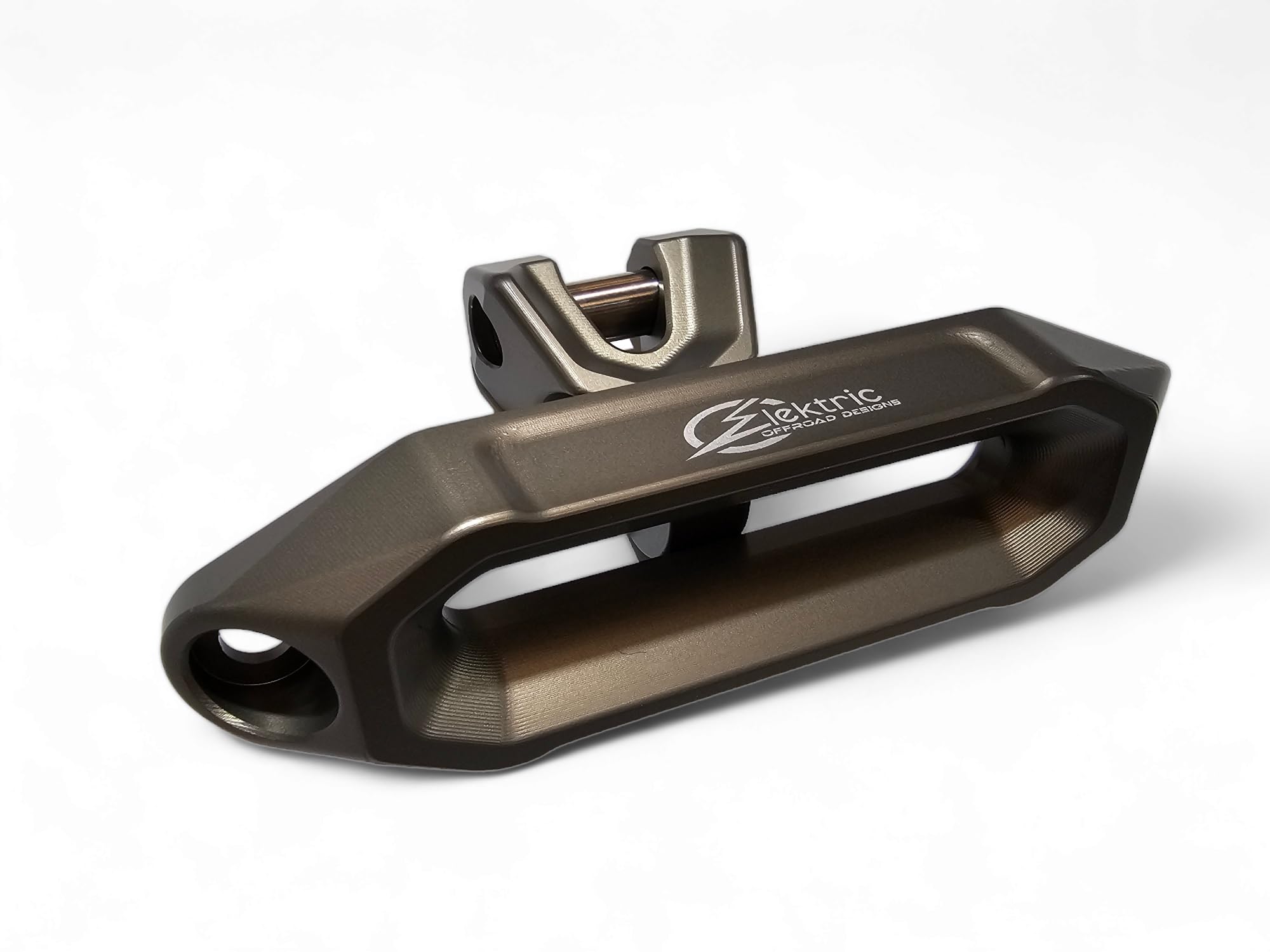 Winch Fairlead and Hook UTV – 6” Standard Mount, 6061 Billet Aluminum, Anodized Gun Metal, Heavy Duty Synthetic Rope Fairlead for Off-Road Recovery