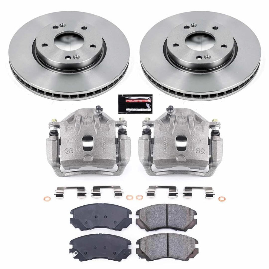 Power Stop KCOE165B Replacement Front Stock Brake Kit with OE Calipers For Hyundai Tucson 2005-2009, Kia Sportage 2005-2010 [Model Specific]