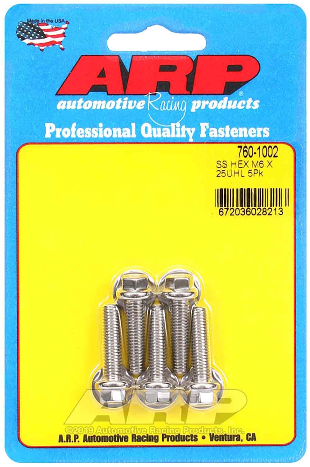 ARP 6pt SS Bolt Kit 5pk 6mm x 1.00 x 25mm