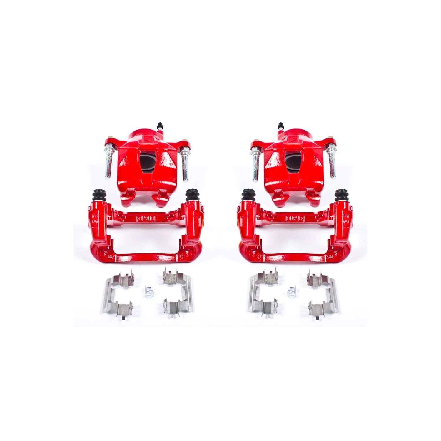 Caliper Set Power Stop for Scion tC 2005-2010, Toyota Celica 2003-2005 [Model Specific] Front Pair of High-Temp Red Powder Coated Calipers S2580A