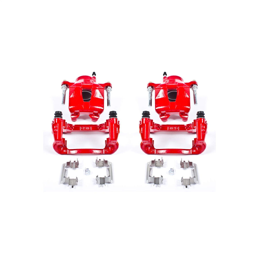 Caliper Set Power Stop for Scion tC 2005-2010, Toyota Celica 2003-2005 [Model Specific] Front Pair of High-Temp Red Powder Coated Calipers S2580A