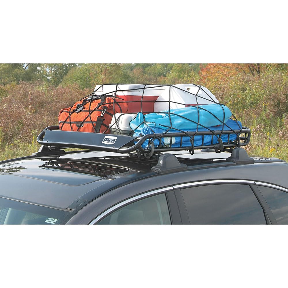 Rooftop Cargo Basket Reese Explore 1391300, 44 x 35 Inches, 125 lbs. Capacity, Fits Most Vehicles with Cross Bars
