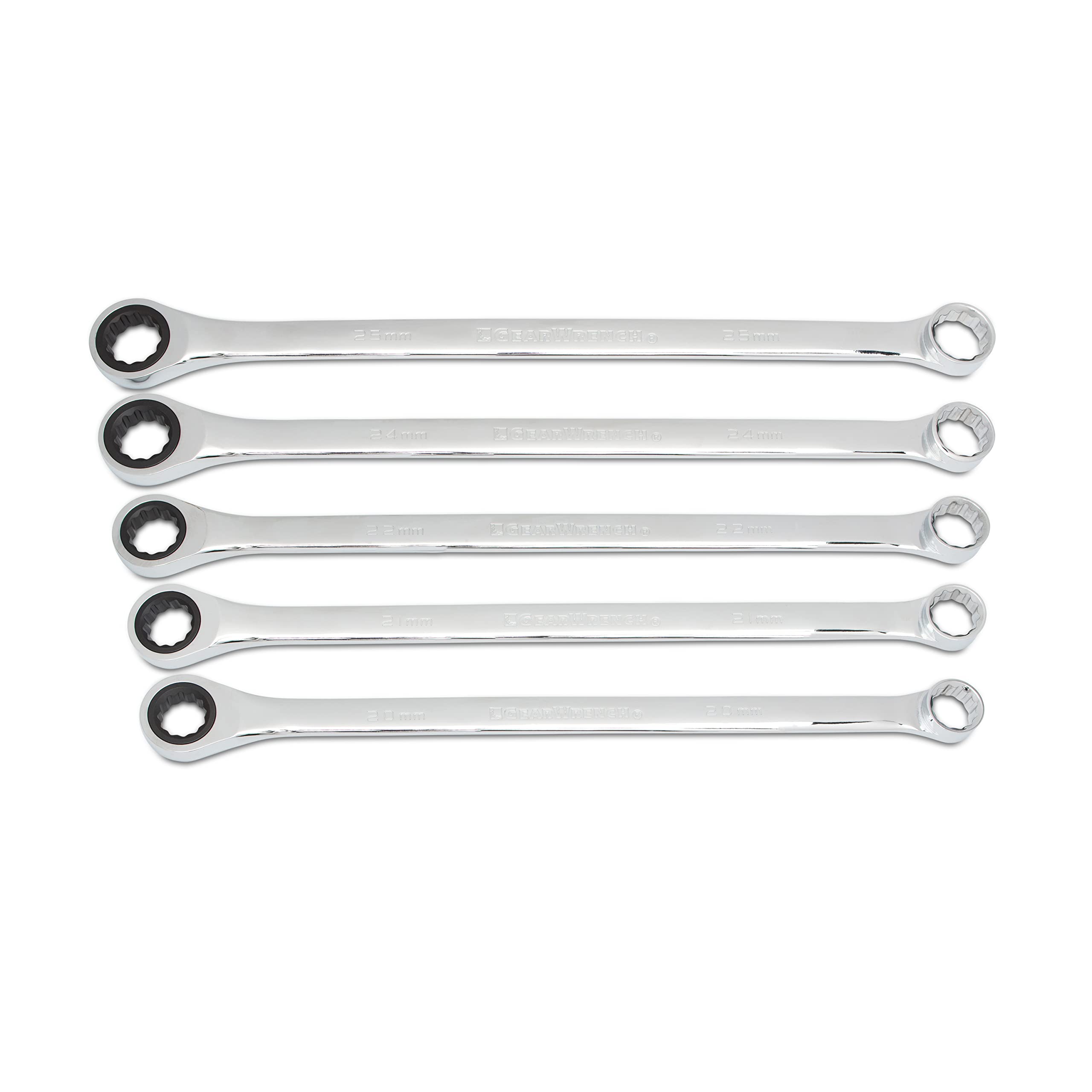 5 Pc. GEARWRENCH GearBox 12 Pt. XL Double Box Ratcheting Wrench Set, Metric - 85987
