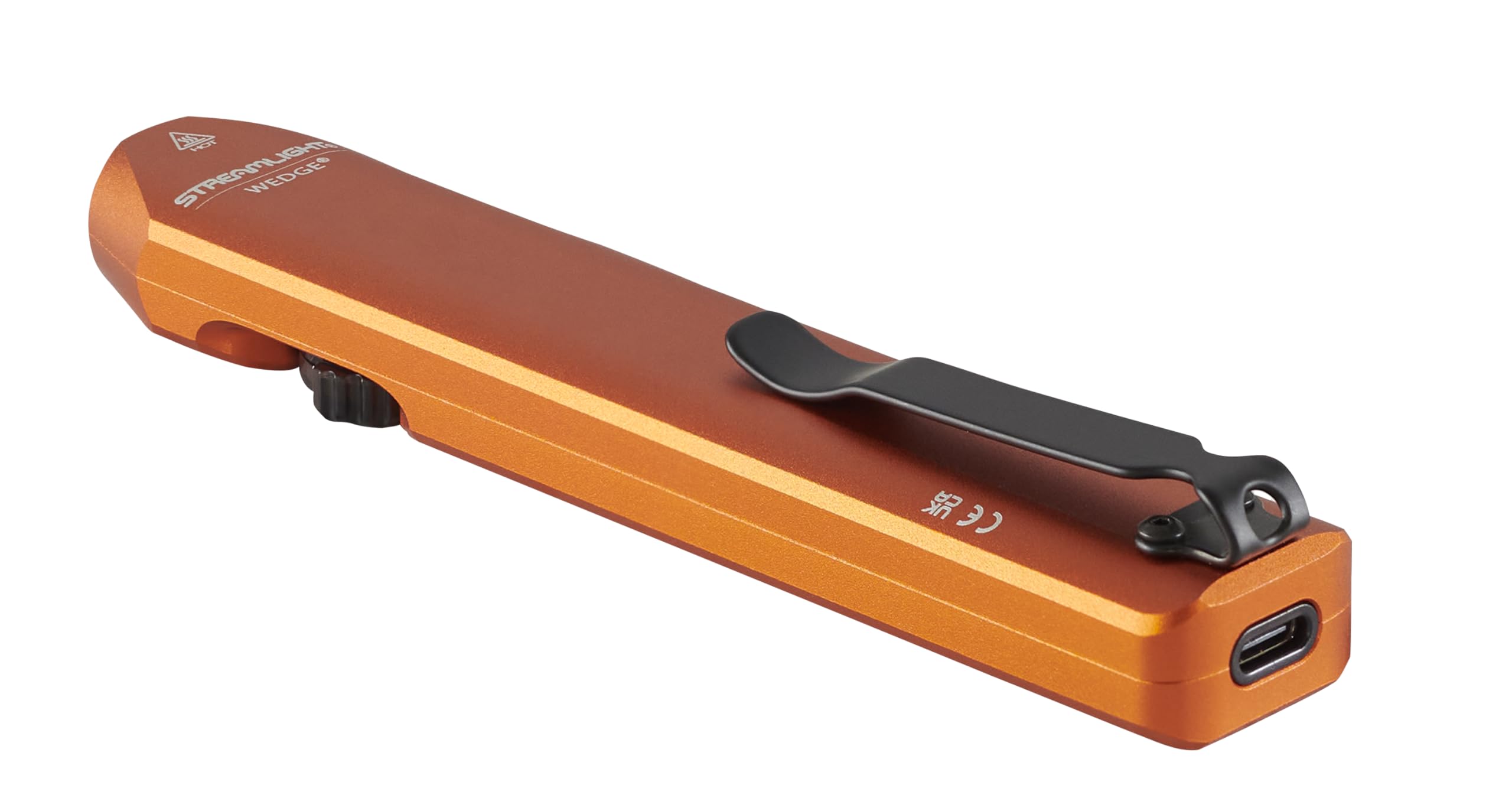 Wedge Streamlight 1,000-Lumen Max 300-Lumen Standard 1,200-Candela Flat Everyday Carry Flashlight, Includes USB-C Cable and Lanyard, Orange