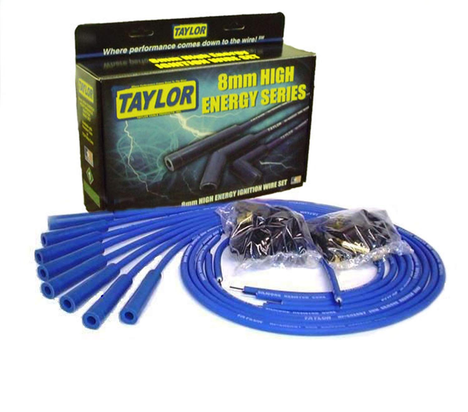 Blue Taylor Cable 60655 Universal 8mm High Energy Resistor Core Ignition Wire Set