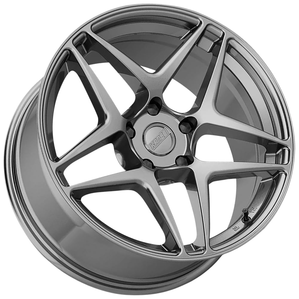 Kansei Astro K15G Gray Wheel with Matte Gunmetal (18 x 9.5 inches /5 x 100 mm, 35 mm Offset)
