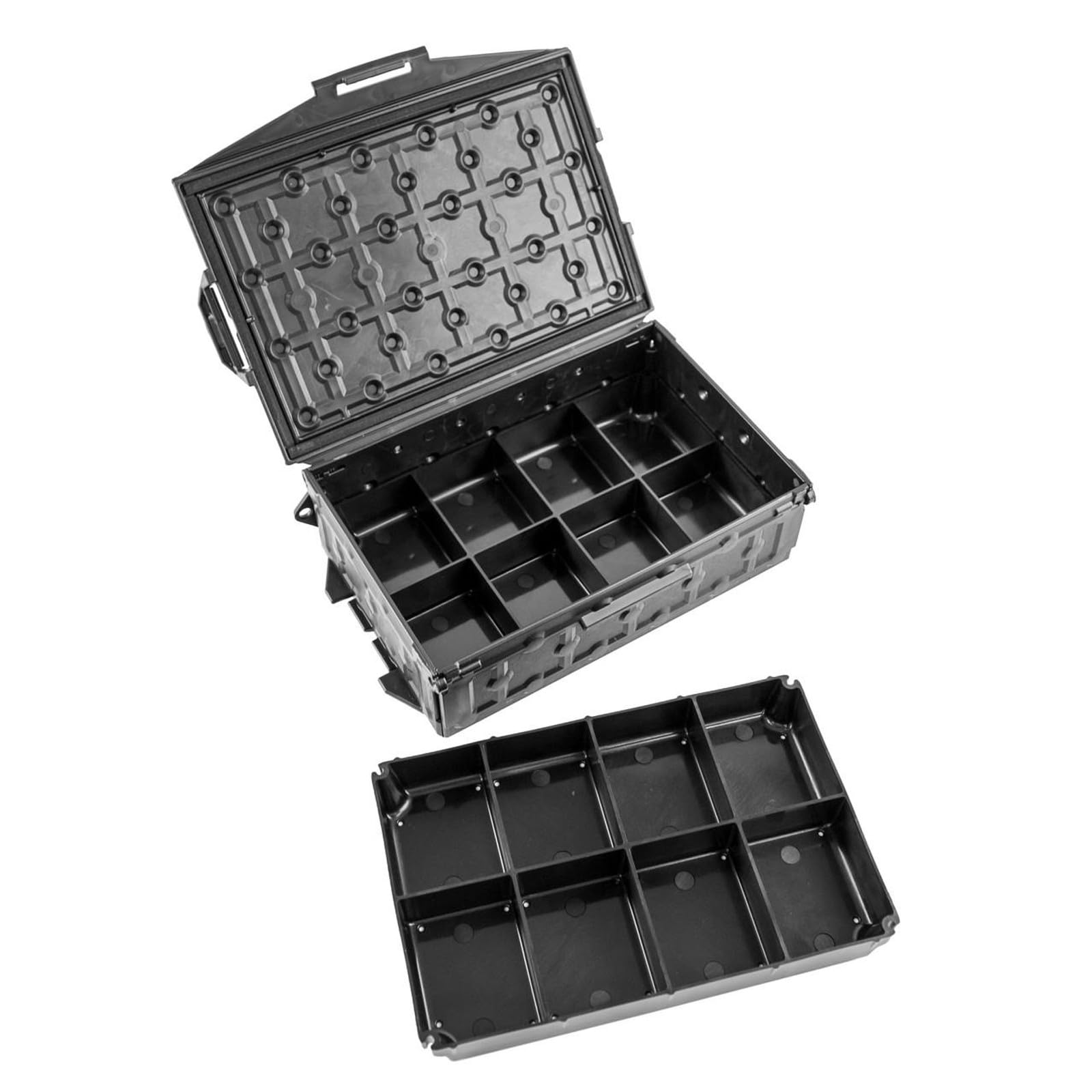 YakAttack Tray TracPak – 4x2 Half-Depth Insert | 8-Compartment Storage Trays for TracPak Box | 2 Pack with Stacking Tabs | Kayak Tackle & Tool Organizer | Made in USA