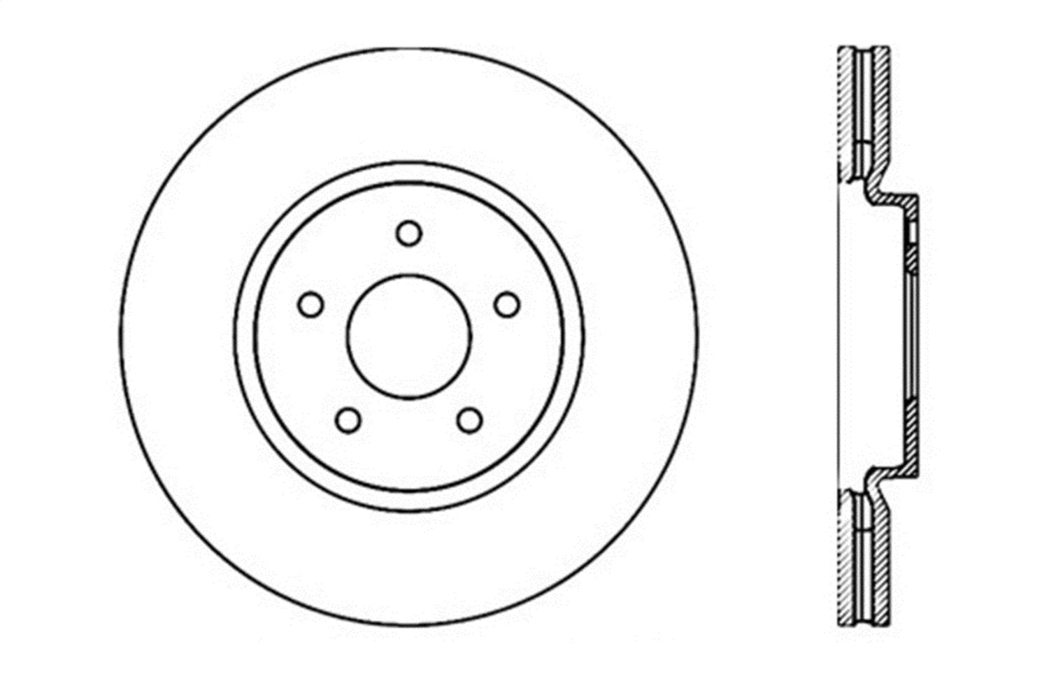 Front Right StopTech 128.42100R Sport Cross Drilled Brake Rotor