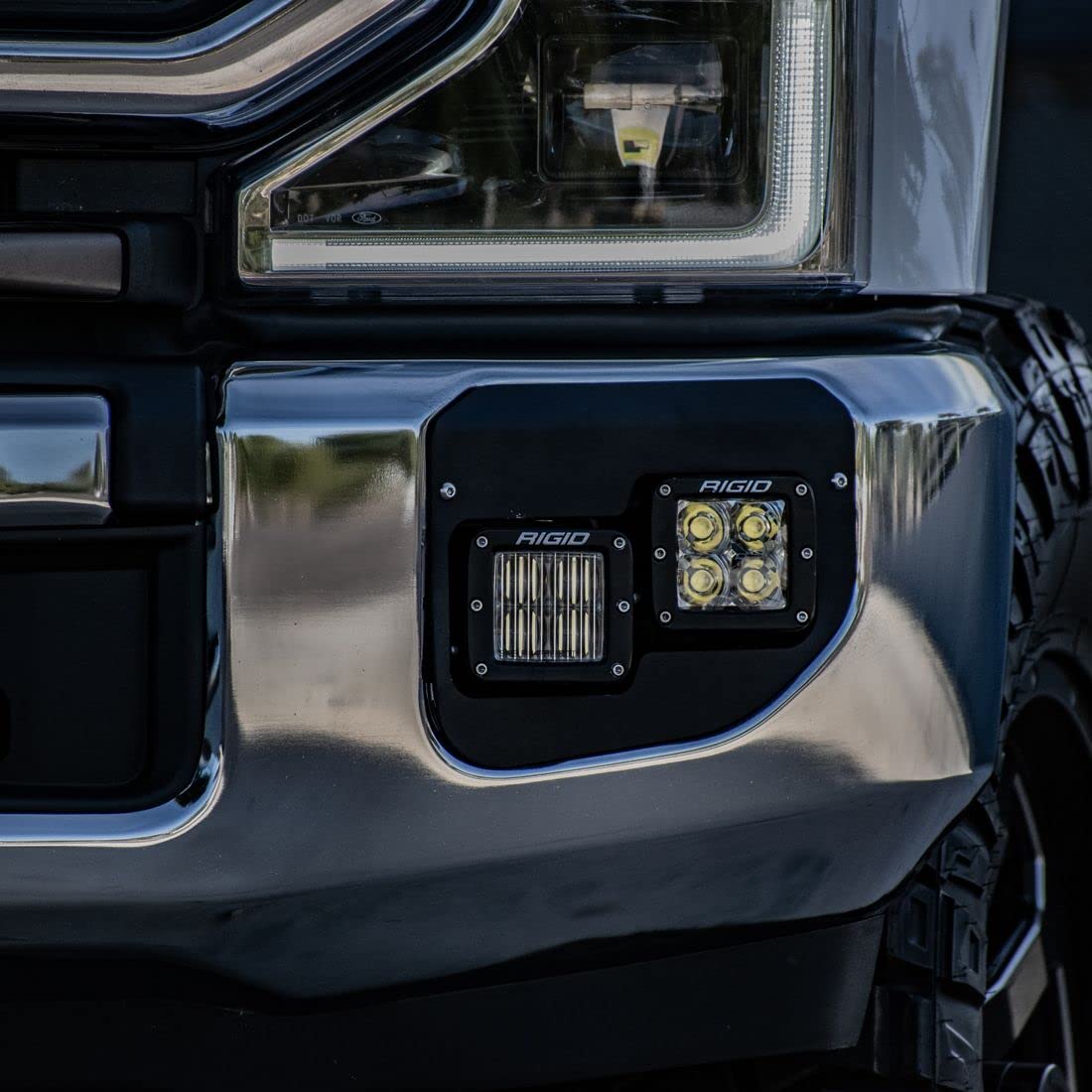 Dual Fog Light RIGID 46734 Kit Fits 2020+ Ford SuperDuty Mount