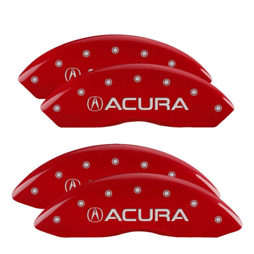 MGP Caliper Covers Red Powder Coat Finish 39015SACURD Engraved Caliper Cover with Silver Characters, Set of 4 Acura/Acura