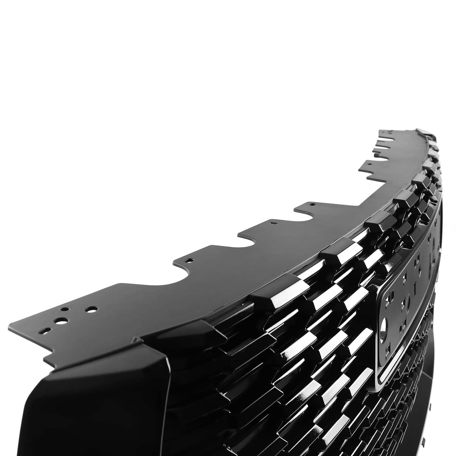 Front Hood Grill Grille Spec-D Tuning Glossy Black Compatible with 2021-2023 GMC Yukon XL Denali