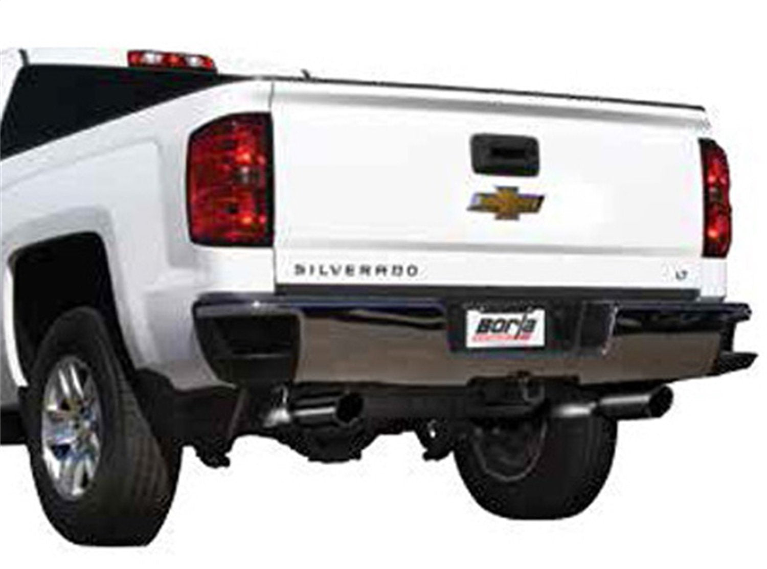 Borla ATAK 140718BC Cat-Back Exhaust System 2.75 in. Into Muffler Dual 2.25 in. Out Incl. Conn. Pipe/Muffler/Over Axle Pipes/Tailpipes/4 in. Angle-Cut Tips Split Rear Exit Black Chrome